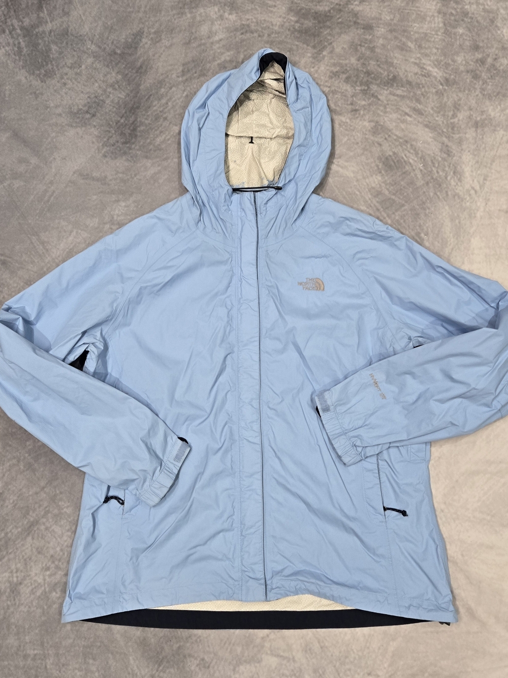 The North Face Women's Light Blue Waterproof Hooded Jacket